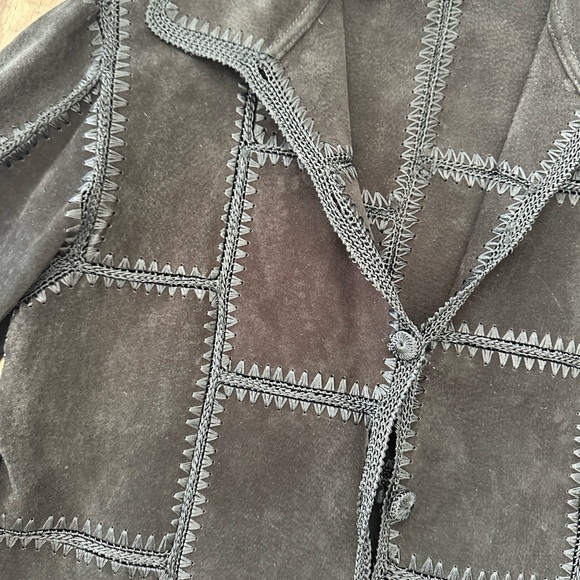 SOLD Lisa International Vintage Black Fringe Jacket - Picture 2 of 4